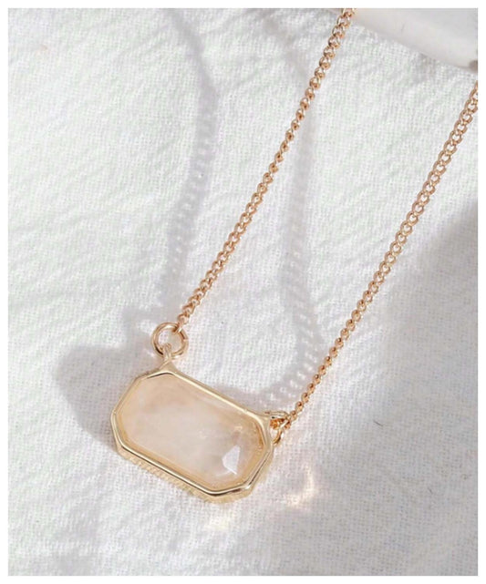 Off white sideways Necklace - Gold - 18"