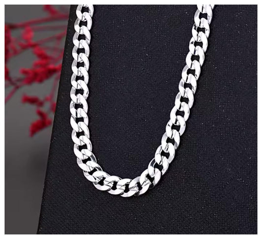 Flat Curb chain - Necklace - Silver - 7mm / 20"