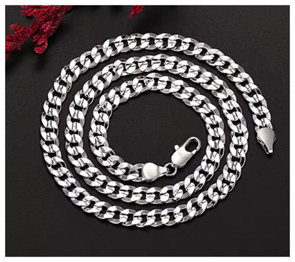 Flat Curb chain - Necklace - Silver - 7mm / 24"