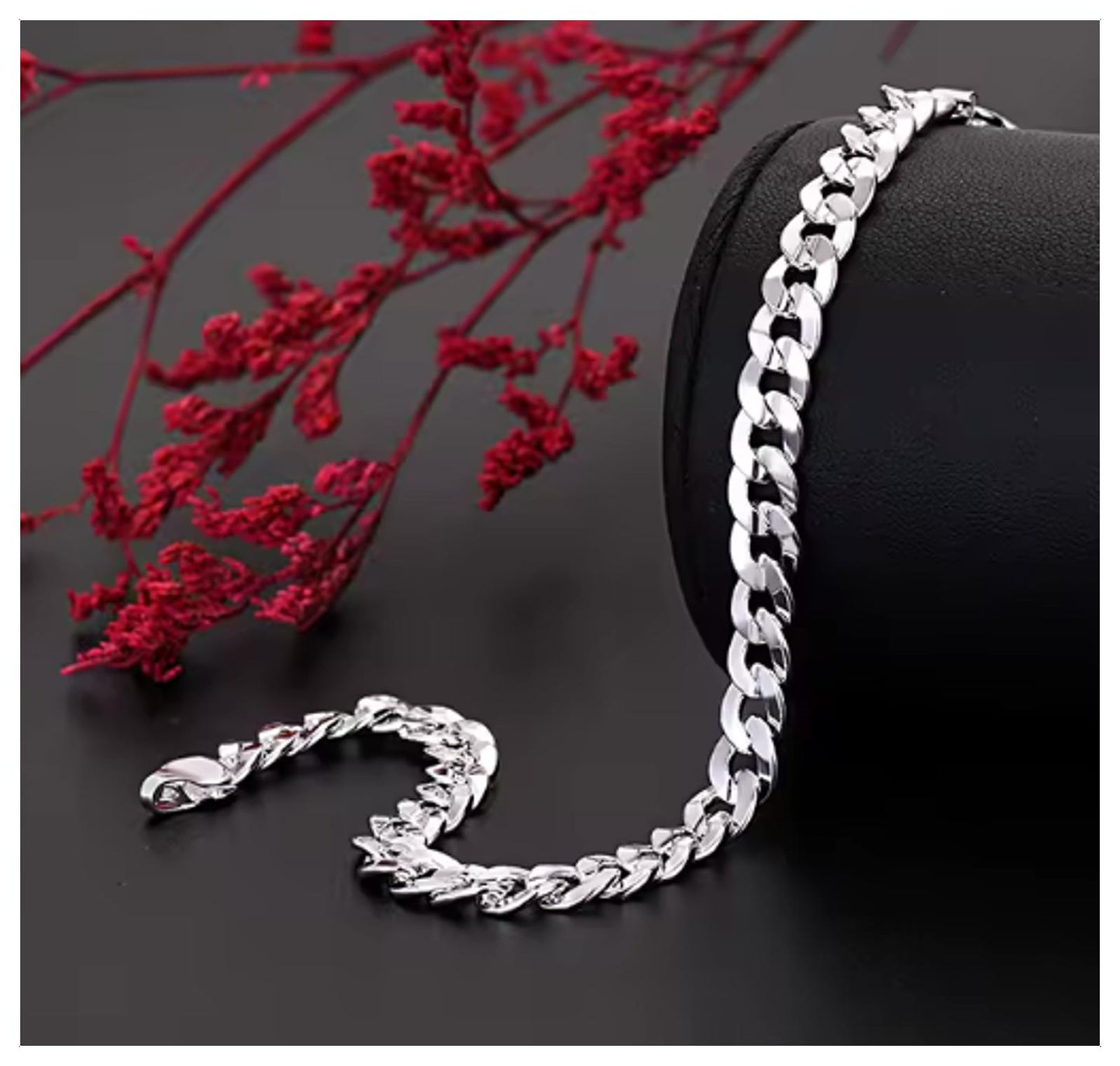 Flat Curb chain - Necklace - Silver - 7mm / 24"