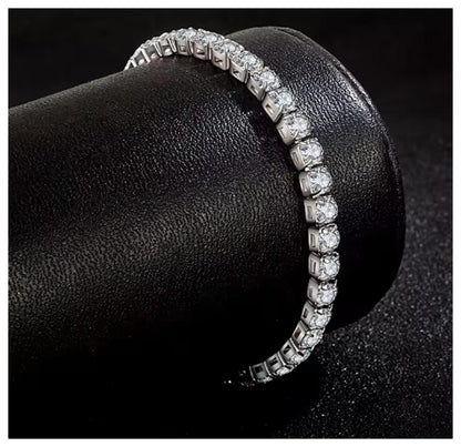 Tennis chain Bracelet - Silver - CZs - 4mm / 7"