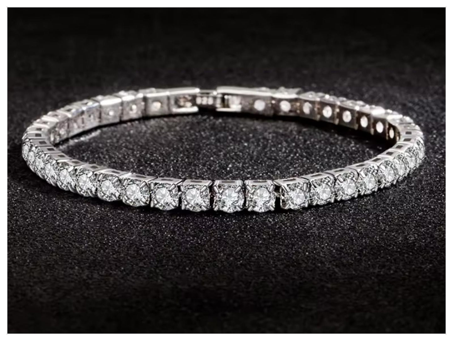 Tennis chain Bracelet - Silver - CZs - 4mm / 7"