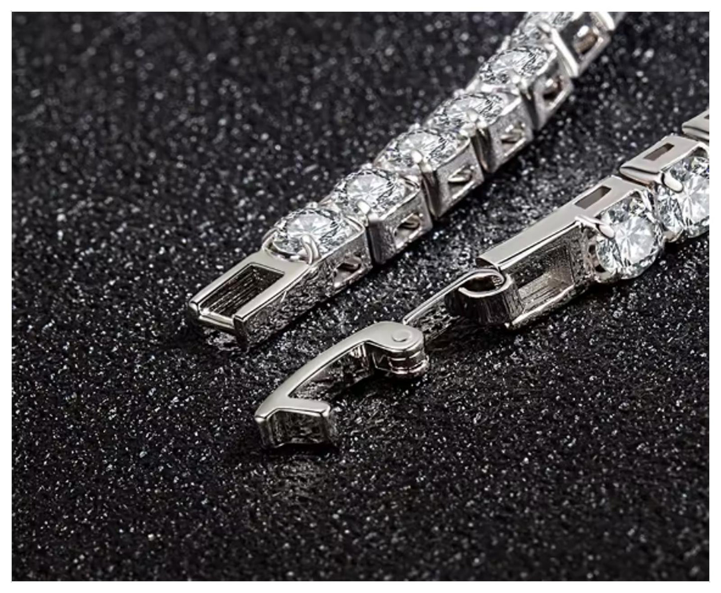 Tennis chain Bracelet - Silver - CZs - 3mm / 7"