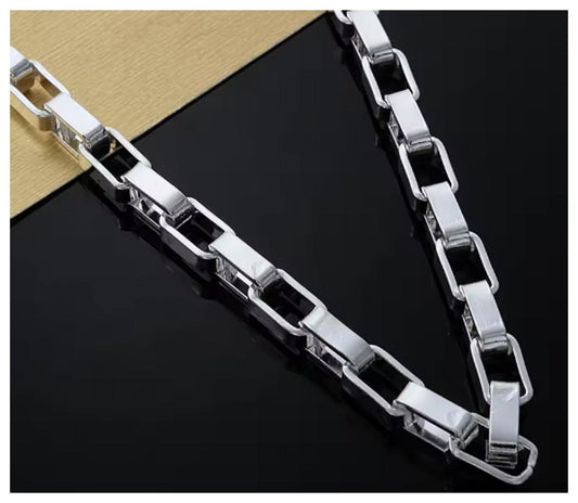 Long box chain Necklace - Silver - 4mm / 18"