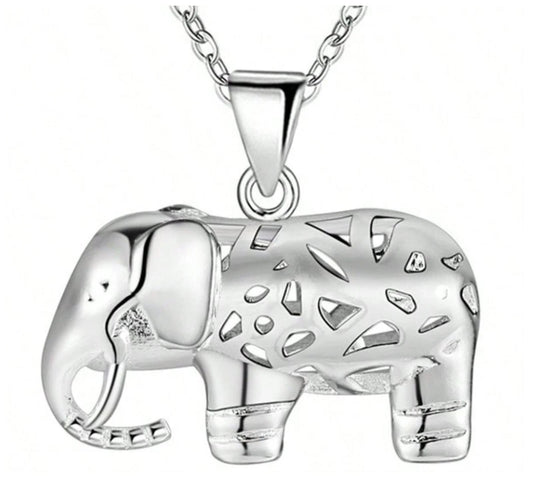 Elephant - Necklace - Silver - 18"