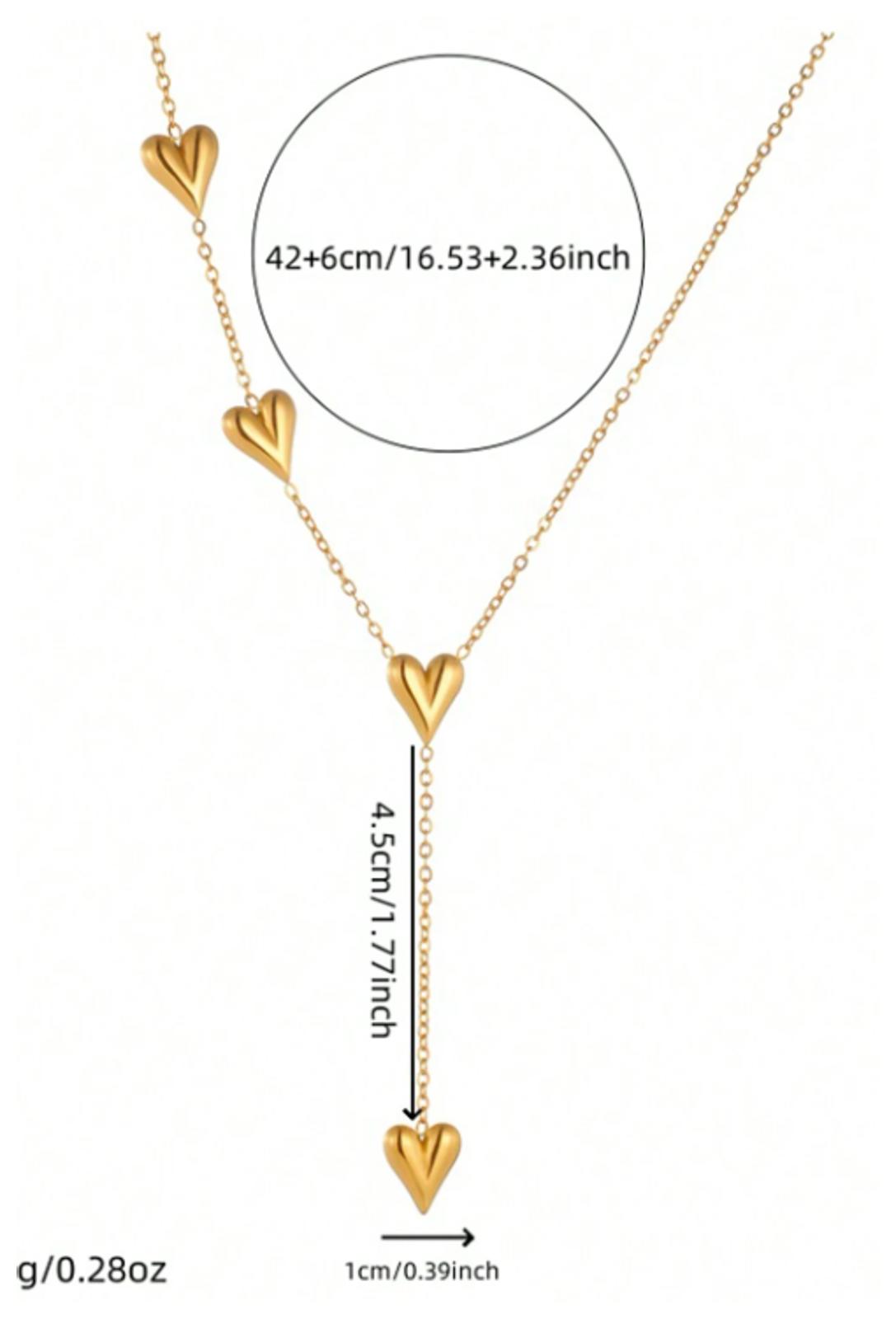 Heart Y-necklace - Necklace - Silver - 19"