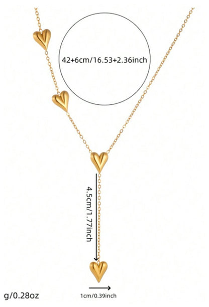 Heart Y-necklace - Necklace - Silver - 19"