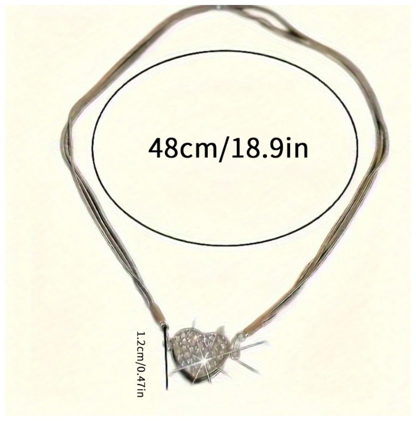 Heart clasp magnetic - Necklace - Silver - CZs - 19"
