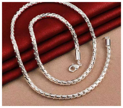 Round box chain - Necklace - Silver - 4mm / 18"