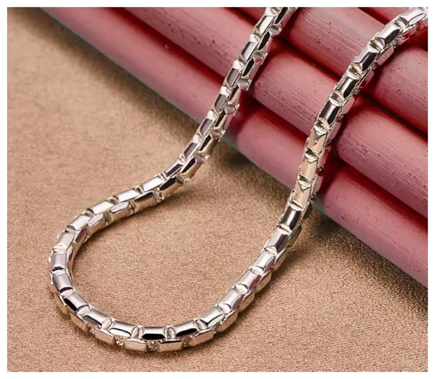Round box chain - Necklace - Silver - 4mm / 18"