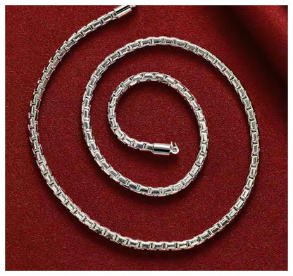 Round box chain - Necklace - Silver - 4mm / 18"
