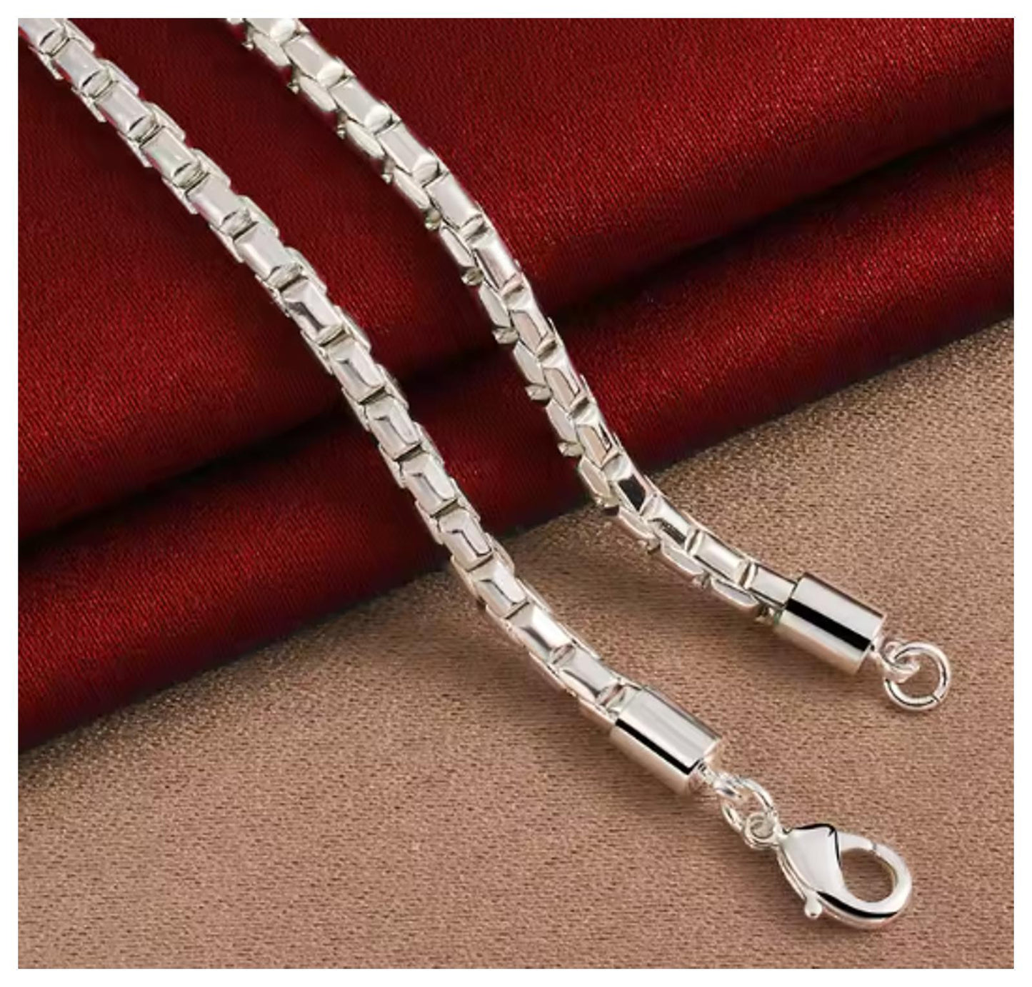 Round box chain - Necklace - Silver - 4mm / 18"
