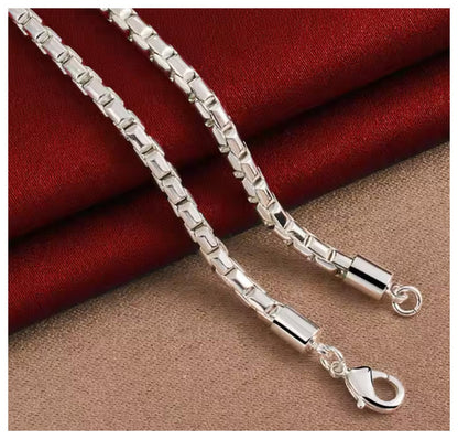 Round box chain - Necklace - Silver - 4mm / 18"