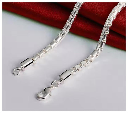 Round box chain - Necklace - Silver - 4mm / 18"