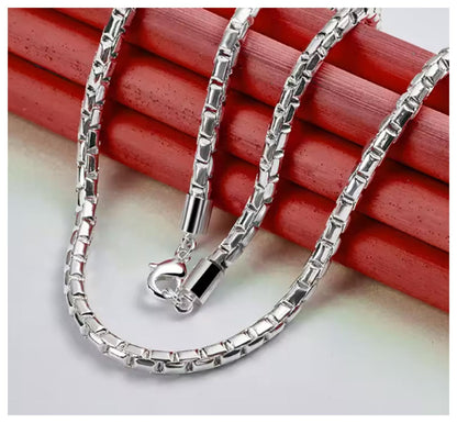 Round box chain - Necklace - Silver - 4mm / 18"