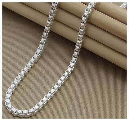 Box chain - Necklace - Silver - 4mm / 18"