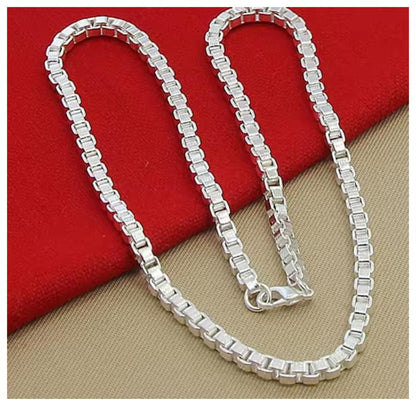 Box chain - Necklace - Silver - 4mm / 18"