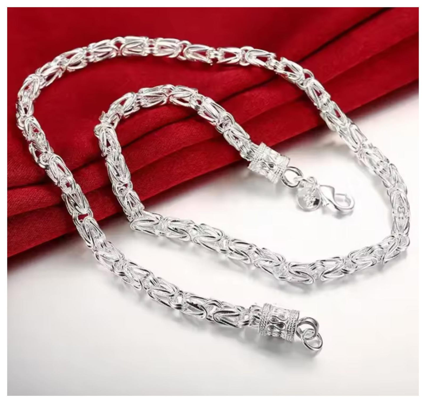 Intricate link chain - Necklace - Silver - 6mm / 20"