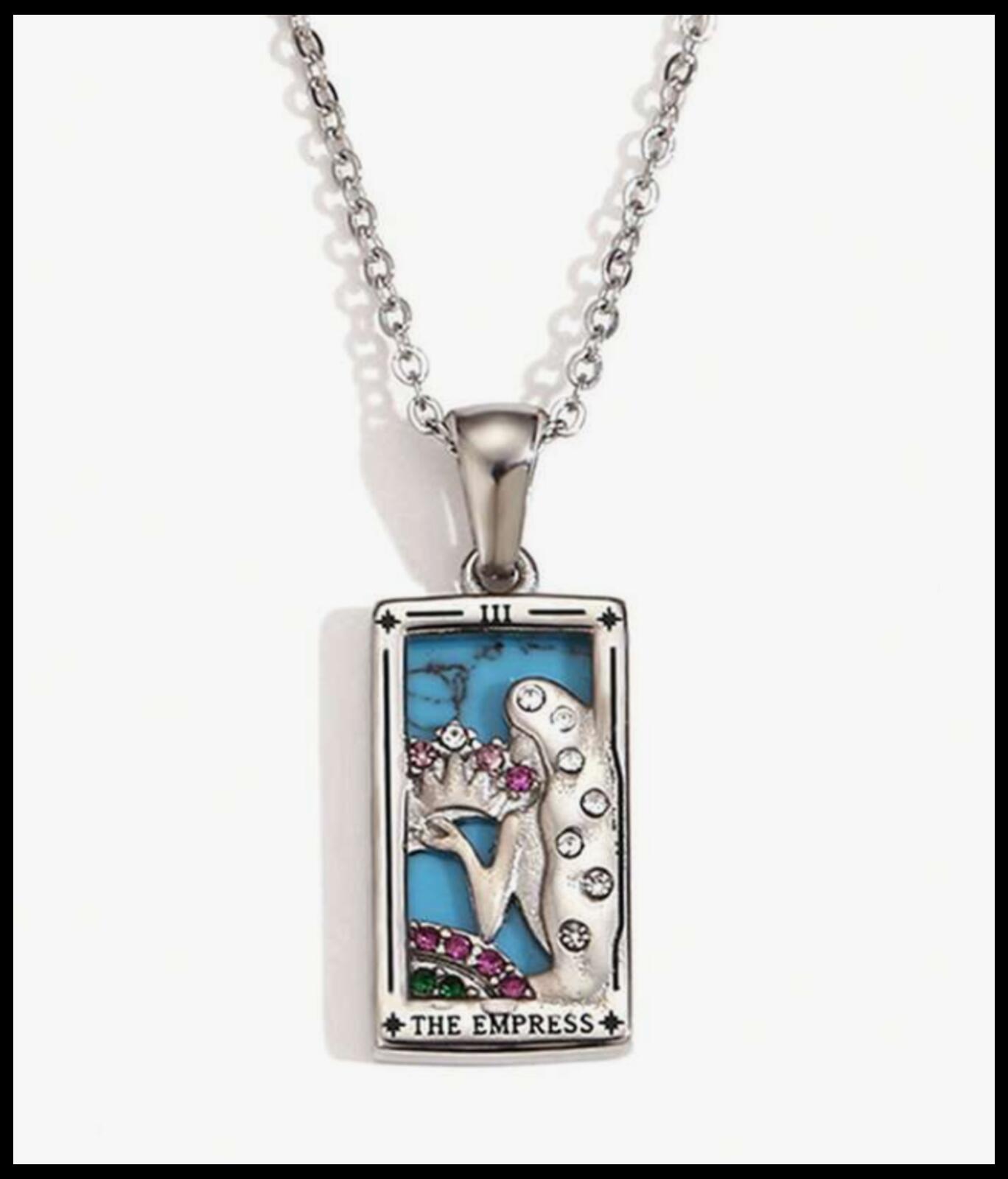 The empress tarot - Necklace - Silver - CZs - 18"
