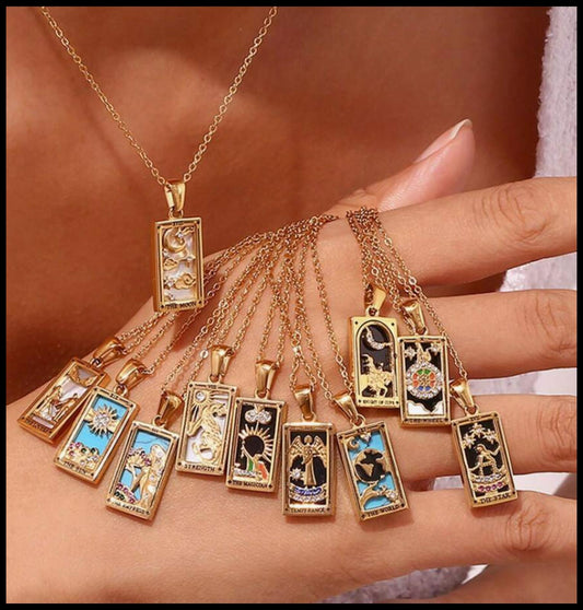 The Empress tarot - Necklace - Gold - CZs - 18"