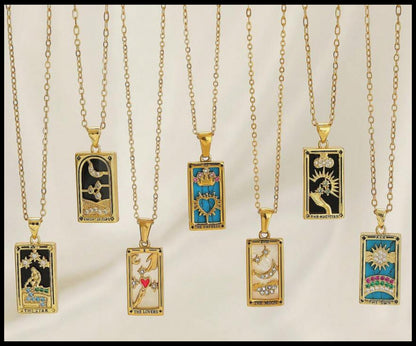 The Empress tarot - Necklace - Gold - CZs - 18"