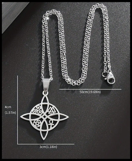 Celtic quaternary knot - Necklace - Stainless Steel - 18"