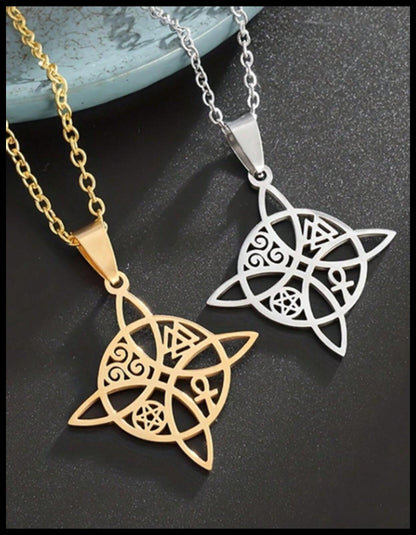 Celtic quaternary knot - Necklace - Stainless Steel - 18"