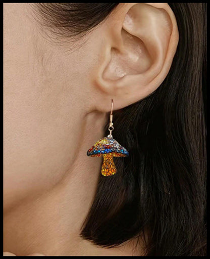 Multicolor acrylic stain glass style - Earrings - Silver - 1.5"