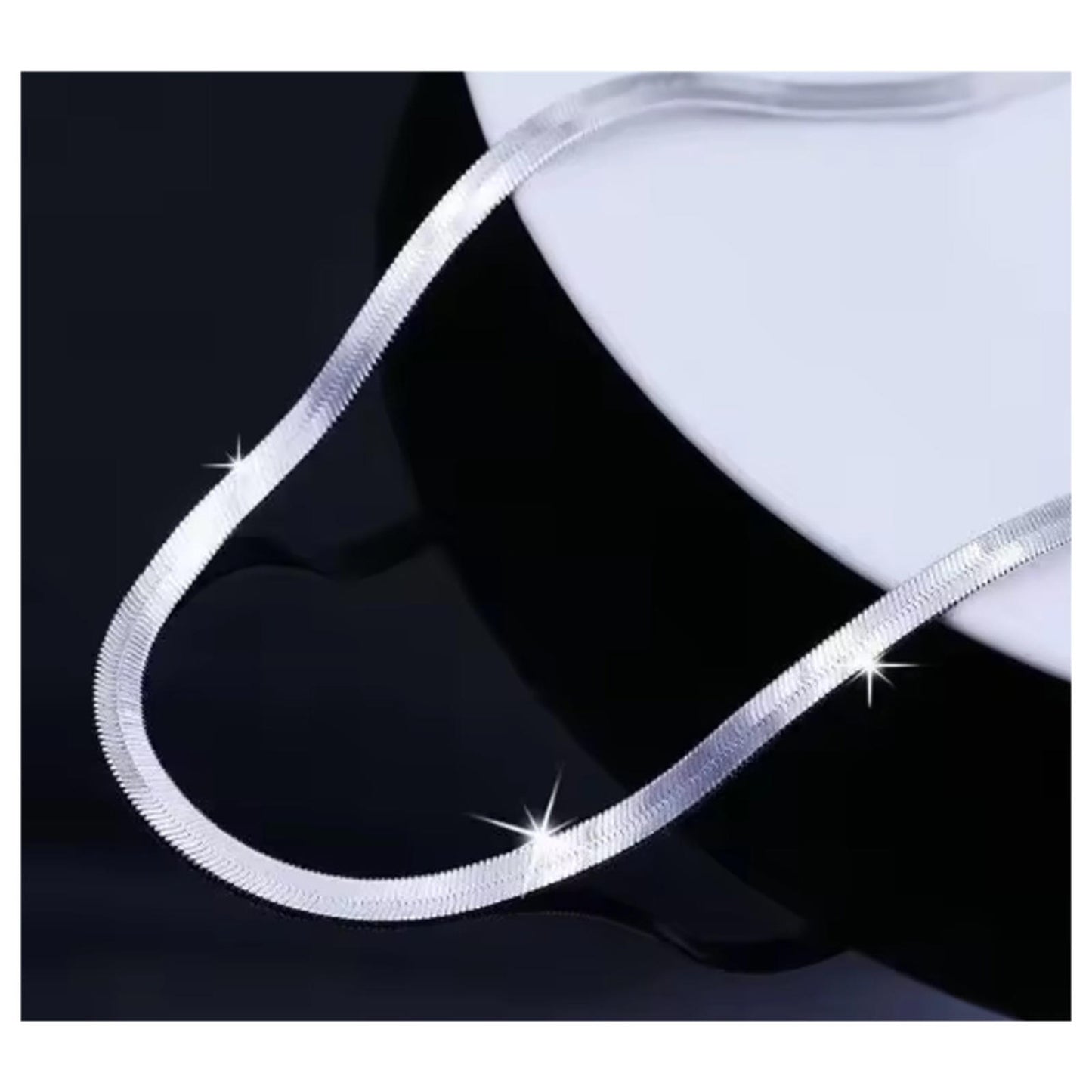 Herringbone chain - Necklace -  silver - 4mm / 24"