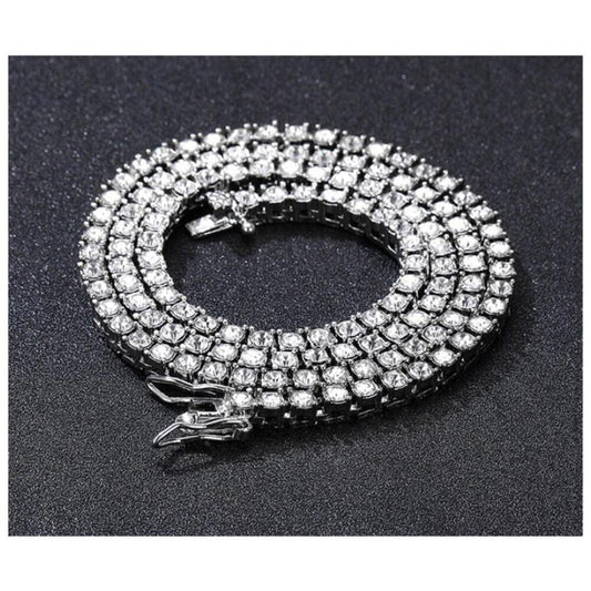 Tennis Necklace - Silver - CZs - 4mm / 24"