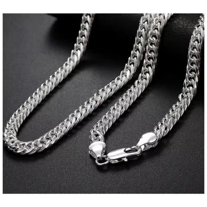 Double Link Chain Necklace - silver - 6mm, 20".