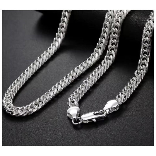 Double Link Chain Necklace - silver - 6mm, 24"