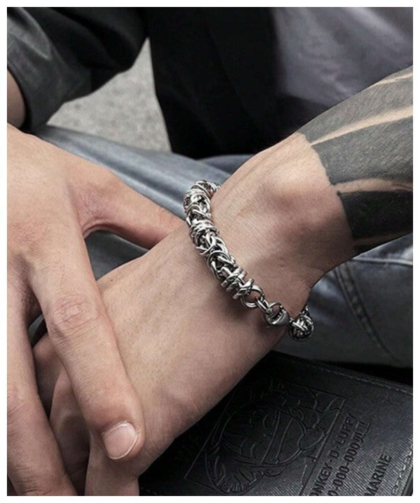 Intricate link bracelet - Stainless Steel - 6mm 8"