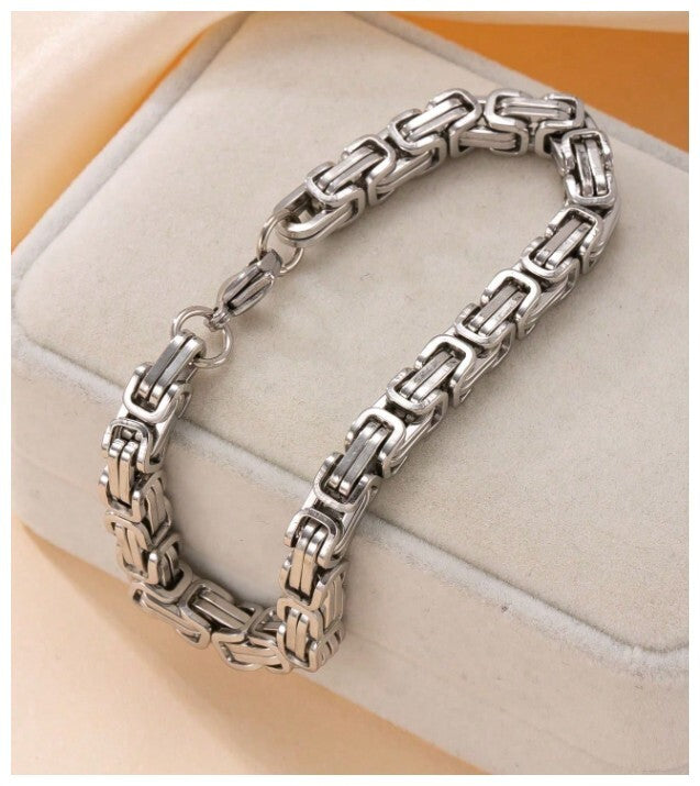Square byzantine - Bracelet - Silver - 8"