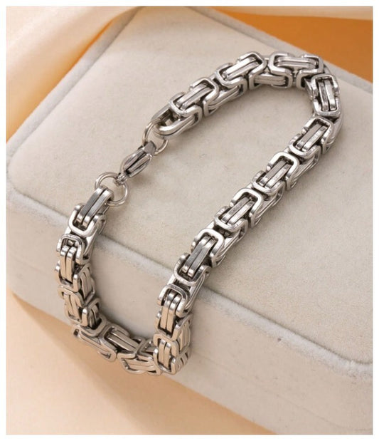 Square byzantine - Bracelet - Silver - 8"