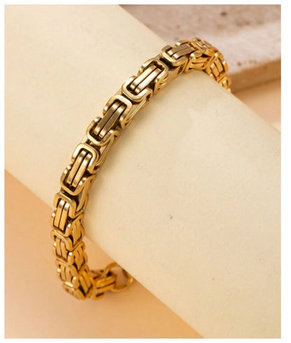 Square byzantine - Bracelet - Gold - 8"