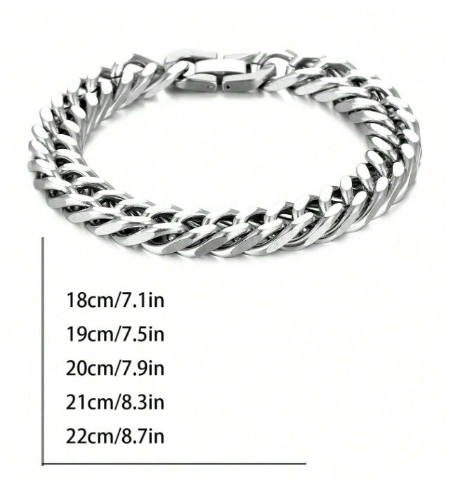 Flat link bracelet - Stainless Steel - 5mm 8"