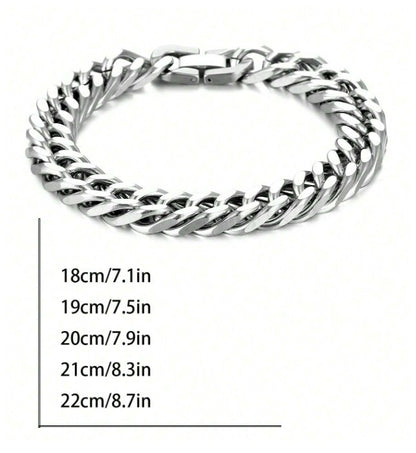 Flat link bracelet - Stainless Steel - 5mm 8"