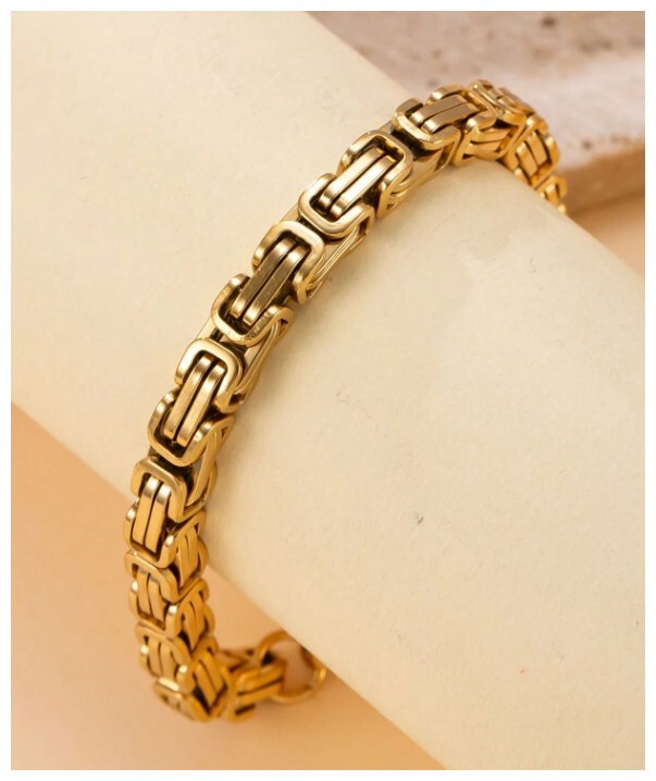 Square byzantine - Bracelet - Gold - 8"