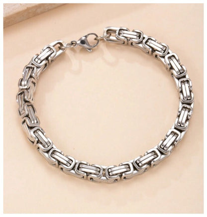 Square byzantine - Bracelet - Silver - 8"
