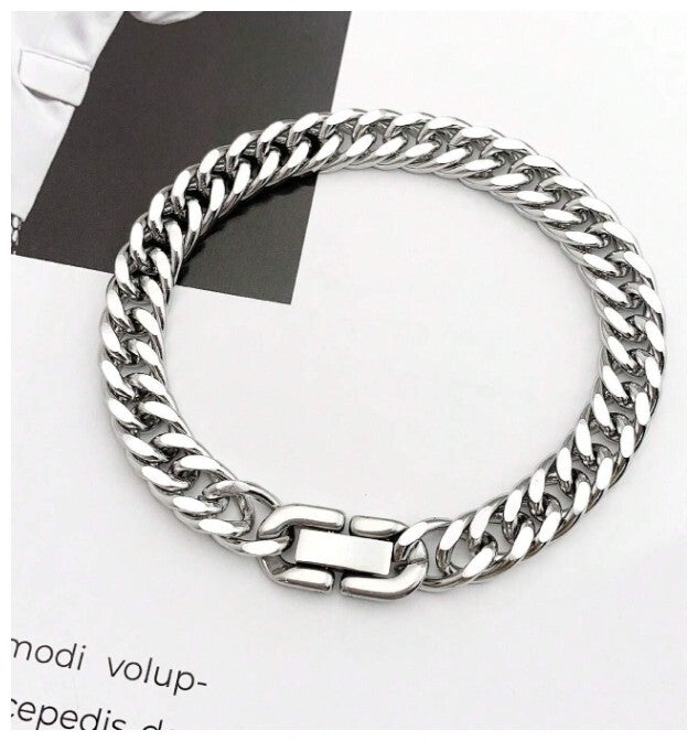 Flat link bracelet - Stainless Steel - 5mm 8"