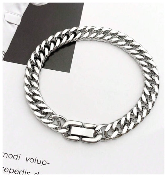 Flat link bracelet - Stainless Steel - 5mm 8"