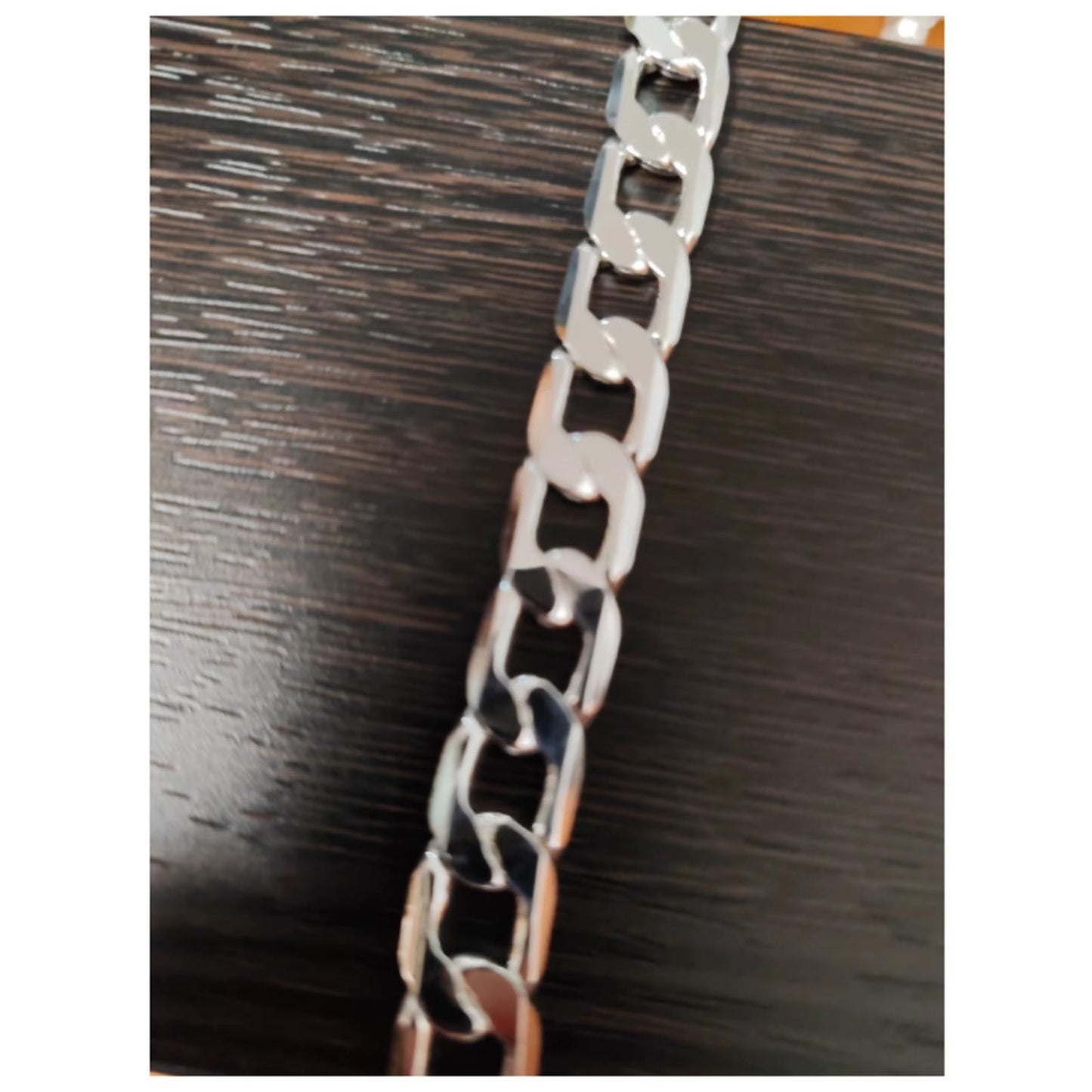 Flat Curb chain - Necklace -  silver - 10mm / 20"