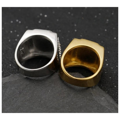 Black Bling Ring- Gold- size 13