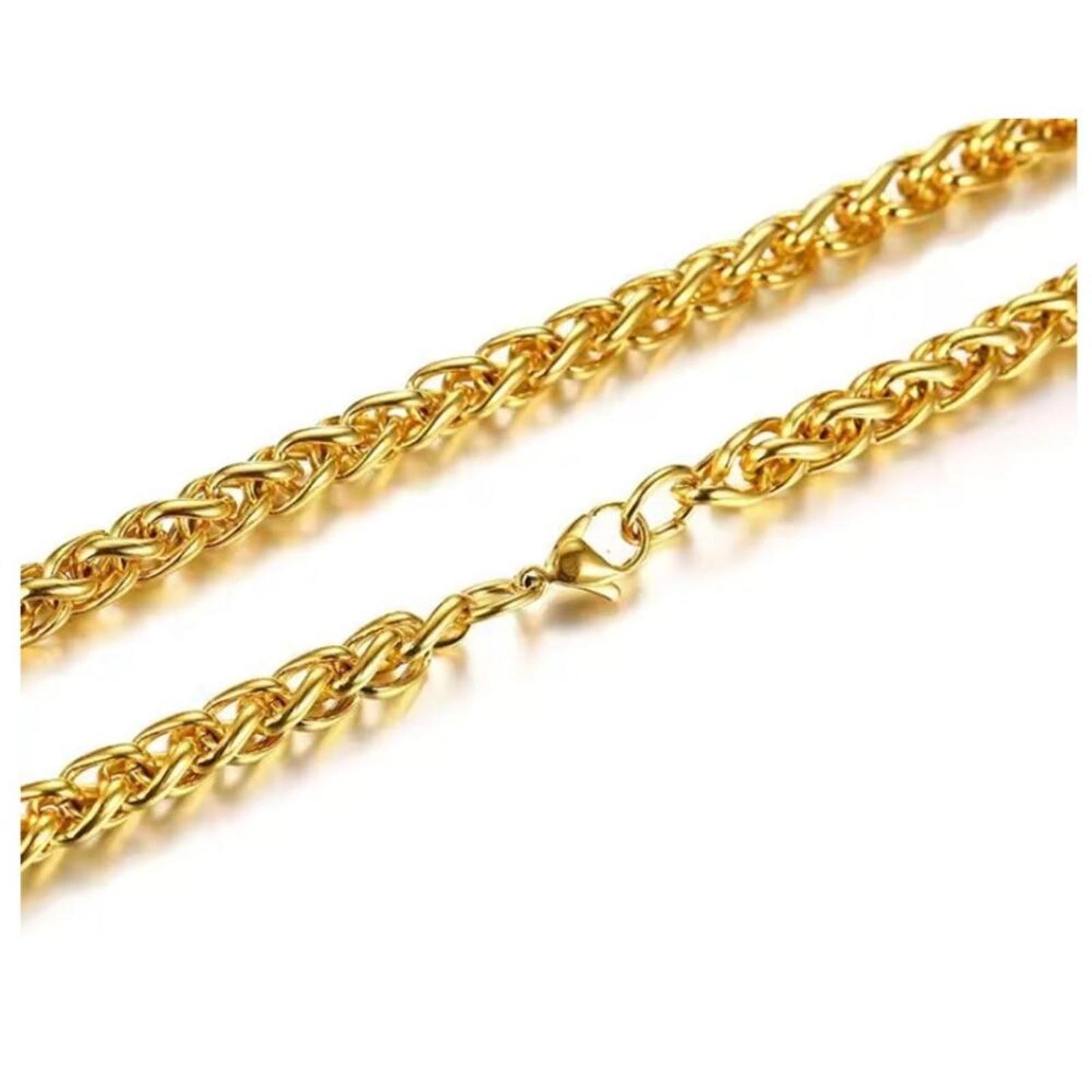 Franco link chain- Necklace -  18K Gold Plated - 3mm / 24"