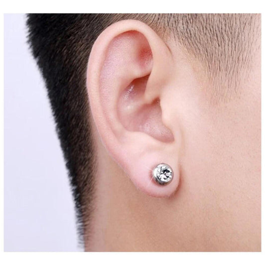 Small round Studs - silver - CZs - 6.5mm