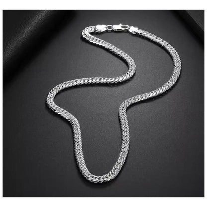 Double Link Chain Necklace - silver - 6mm, 20".