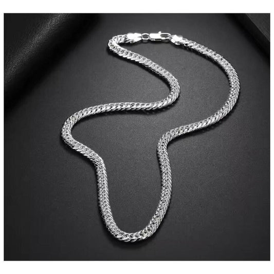 Double Link Chain Necklace - silver - 6mm, 20".