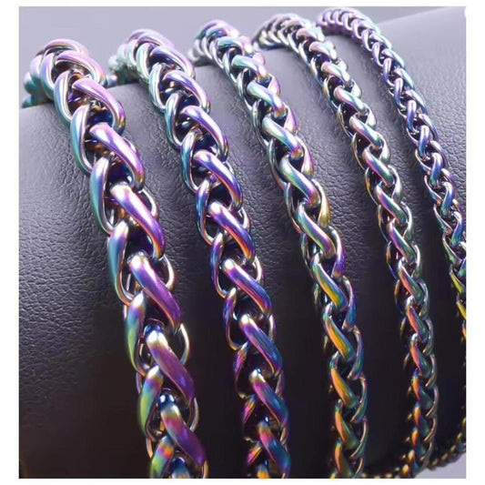 Rainbow Chain Necklace - stainless steel - 18 in