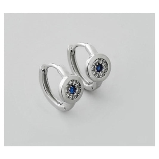 Blue Huggies - silver - CZs - 11.5mm